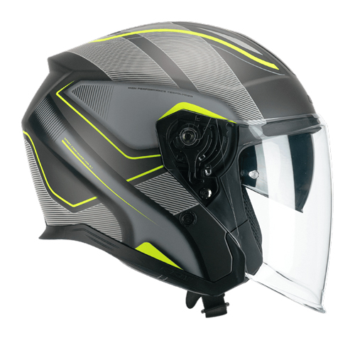 Casco Jet CGM 136G RNA Sport Gris Amarillo Flúor Mate