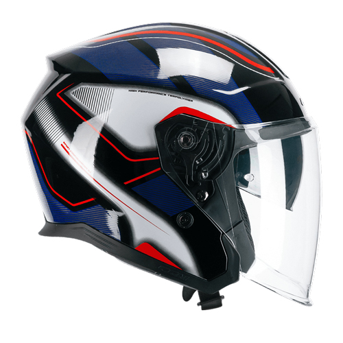 Casco Jet CGM 136G RNA Sport Negro Rojo Azul