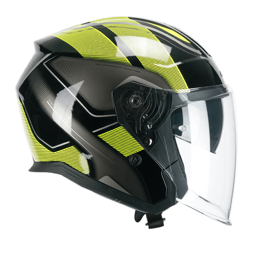 Casco Jet CGM 136G RNA Sport Negro Amarillo Flúor