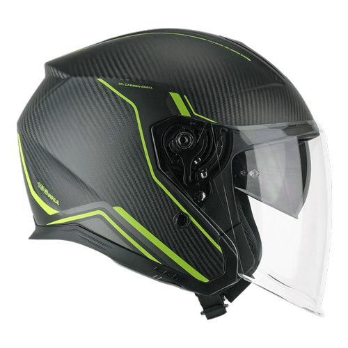Casco Jet CGM 136X RNA PRO Street Carbono Amarillo Flúor Mate