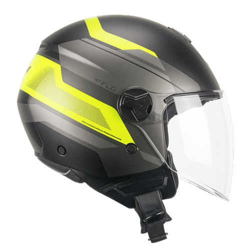 [167K-ALA-19 A0] Casco Jet CGM 167K FLO City Negro Amarillo Flúor Mate Larga (XXS)