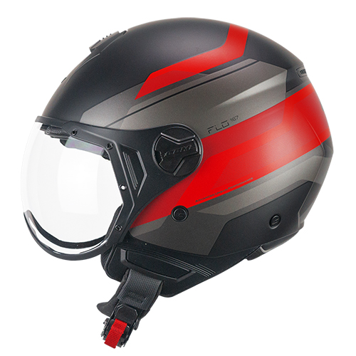 [167K-ASA-03 A0] Casco Jet CGM 167K FLO City Negro Rojo Mate Perfilada (XXS)