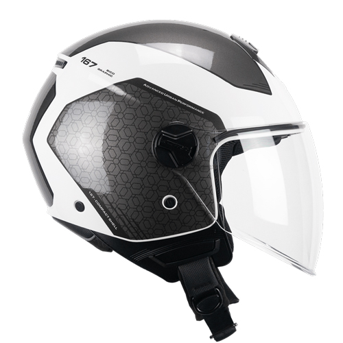 [167L-ALA-78 A0] Casco Jet CGM 167L FLO Bico Blanco Gris Larga (XXS)