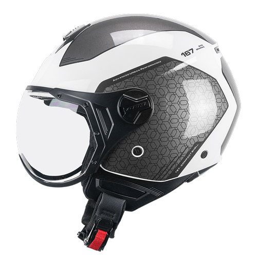 [167L-ASA-78 A0] Casco Jet CGM 167L FLO Bico Blanco Gris Perfilada (XXS)