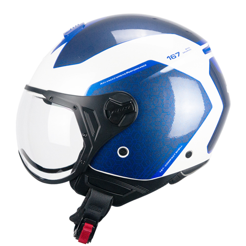 [167L-ASA-79 A0] Casco Jet CGM 167L FLO Bico Blanco Azul Perfilada (XXS)