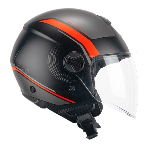 [167M-ALA-17 A0] Casco Jet CGM 167M FLO DOT Negro Naranja Flúor Mate Larga (XXS)