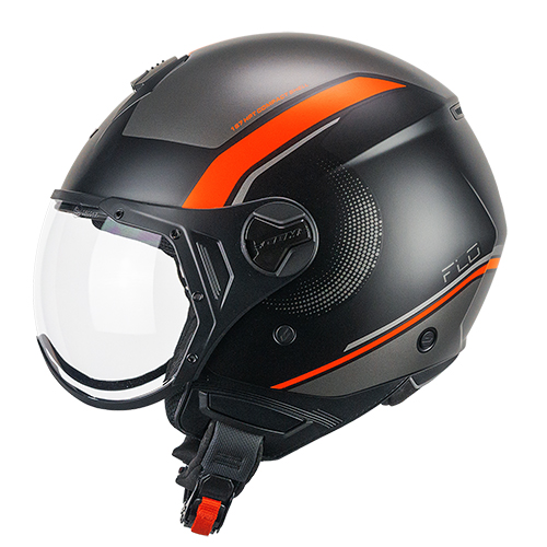 Casco Jet CGM 167M FLO DOT Negro Naranja Flúor Mate Perfilada