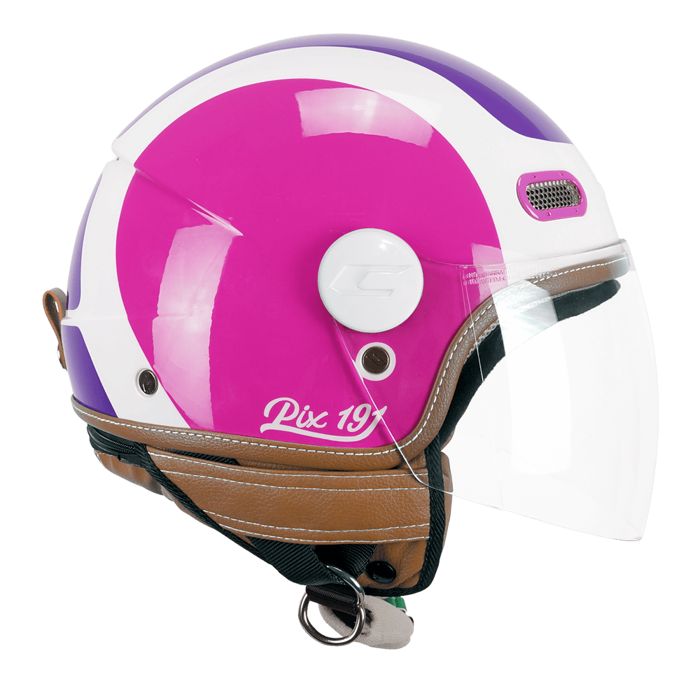 [191G-ALA-95 A1] Casco Jet CGM 191G PIX Sprint Violeta Fucsia Flúor Larga (XS)