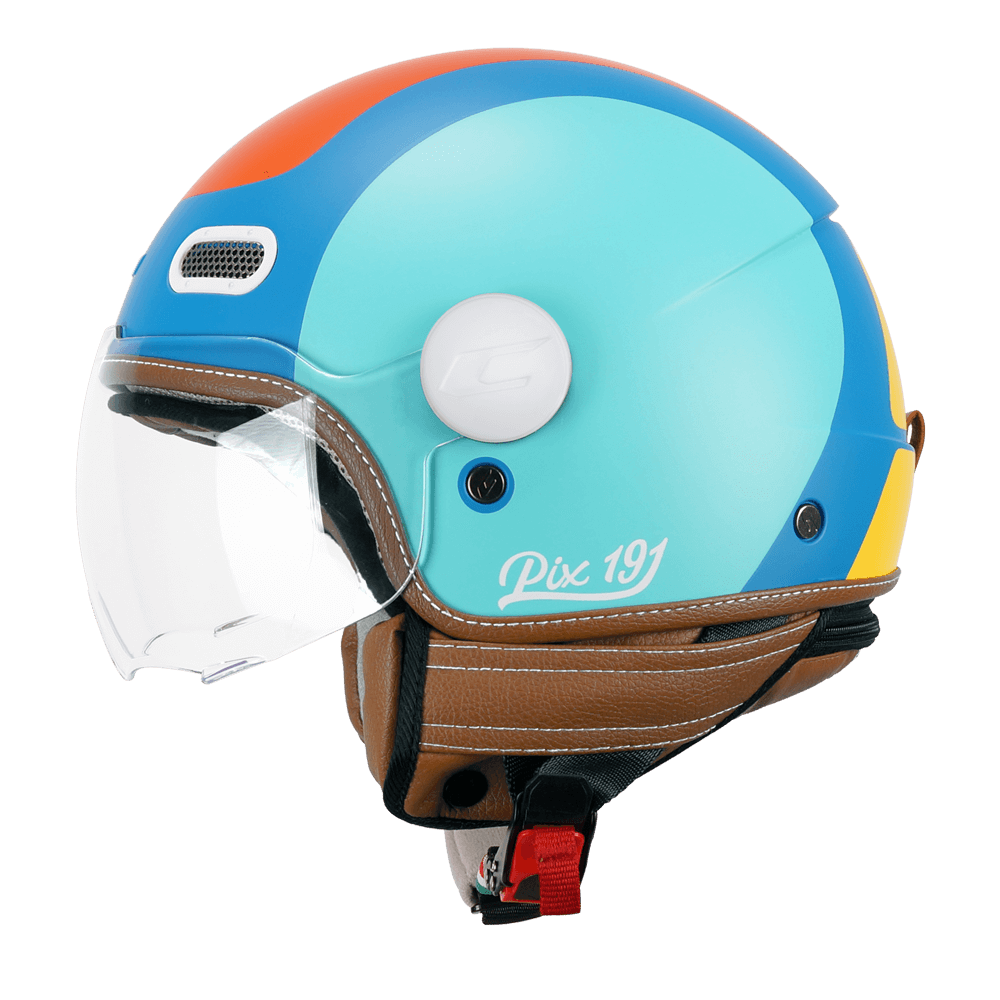 Casco CGM 191G Pix Sprint Azul Claro Naranja Mate