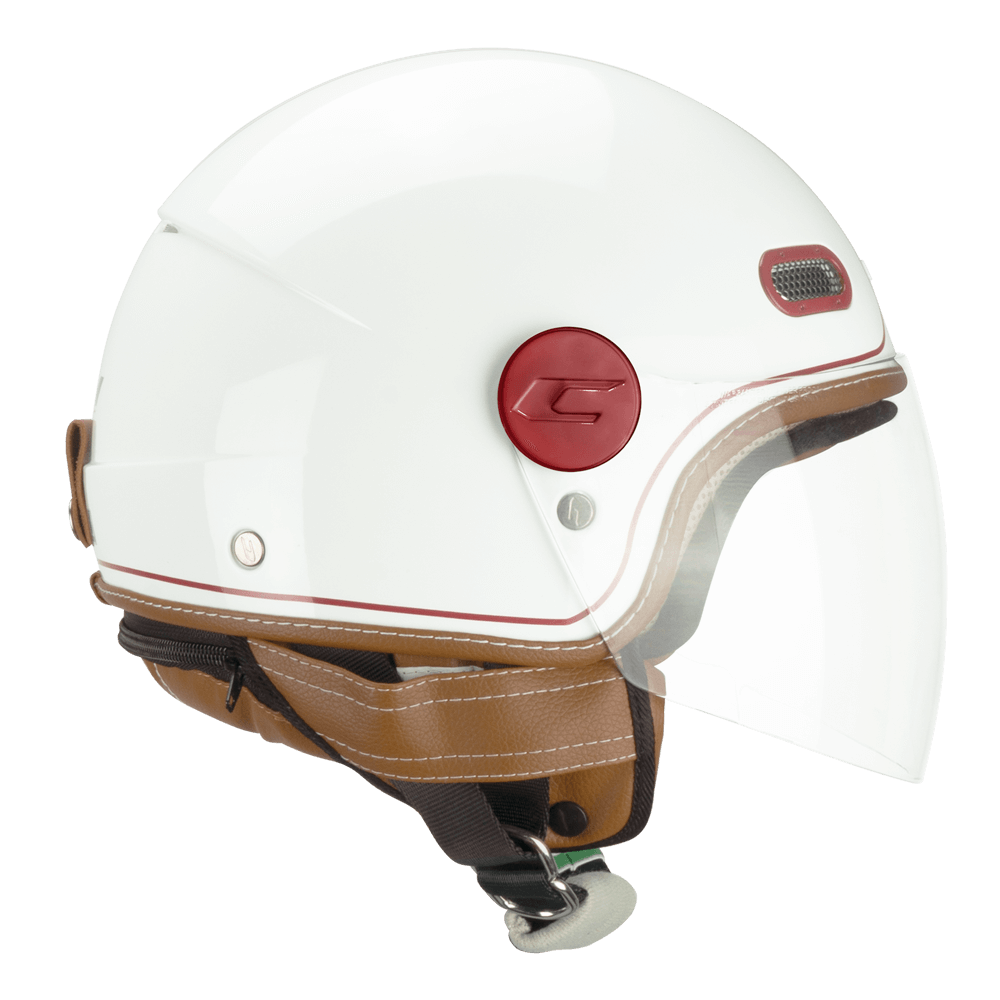 Casco Jet CGM 191V PIX Vintage Blanco Burdeos Larga