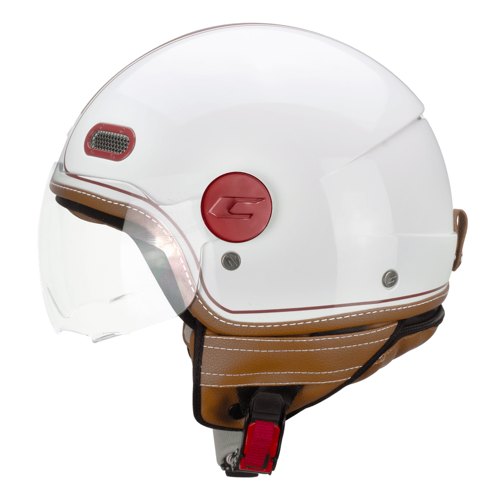 Casco Jet CGM 191V PIX Vintage Blanco Burdeos Perfilada