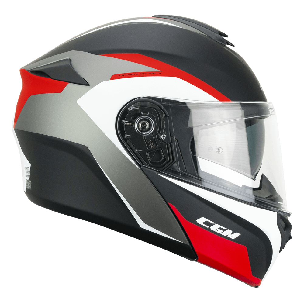 Casco Modular CGM 568G BER Dresda Negro Rojo Mate