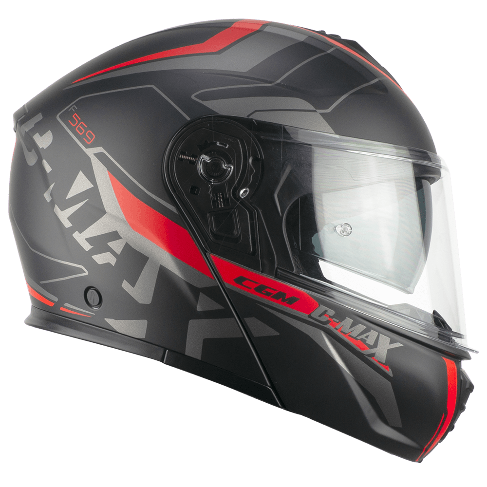 [569G-ALV-03 A1] Casco Modular CGM 569G C-max City Negro Rojo Mate (XS)