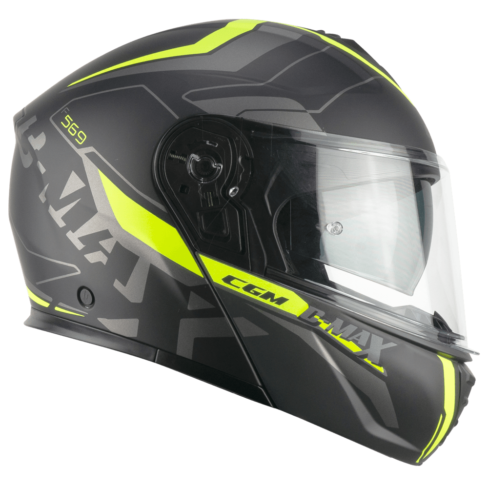 [569G-ALV-19 A1] Casco Modular CGM 569G C-max City Negro Amarillo Flúor Mate (XS)