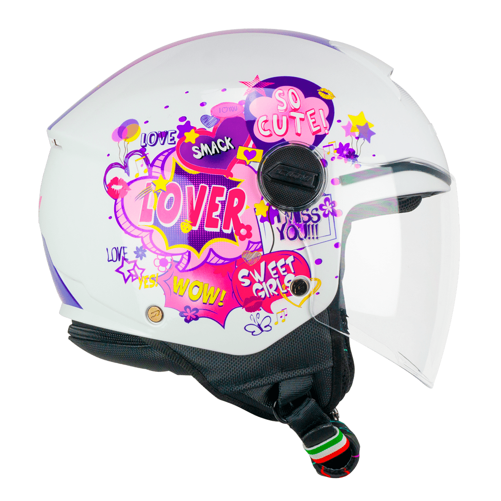 [261G-ALA-71 YE] Casco Infantil CGM 261G Mini Comics Fucsia Blanco (YXL)
