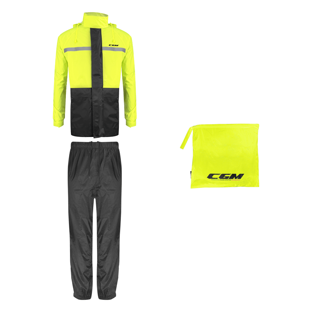 [E34A-BAA-19 A1] CGM E34 Sport Rain Set Negro/Amarillo Fluorescente (XS)