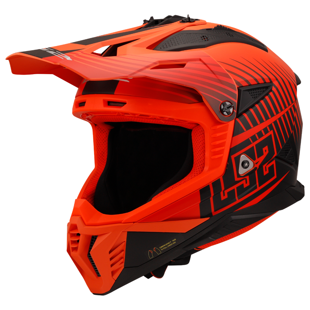 Casco Moto Cross LS2 MX708 Fast II Duck Mate Naranja Rojo