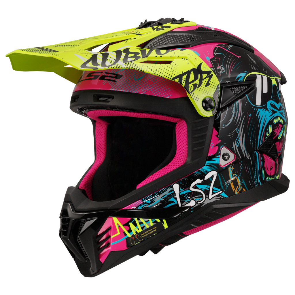 [467082074XS] LS2 MX708 FAST II GORILLA H-V YELLOW-06 Morado (XS)