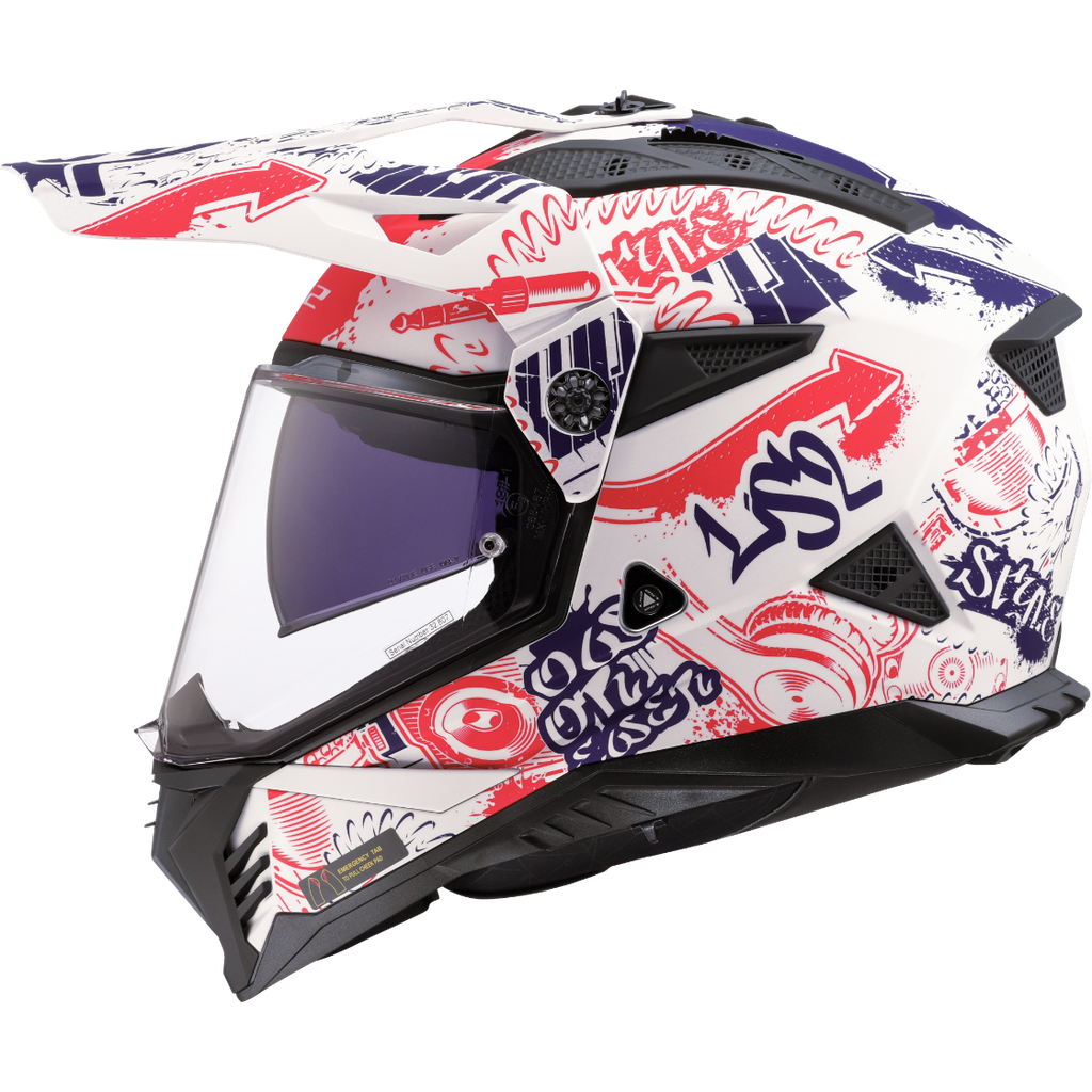 [467022502XS] LS2 MX702 PIONEER II FANTASY WHITE RED BLUE-06 (XS)