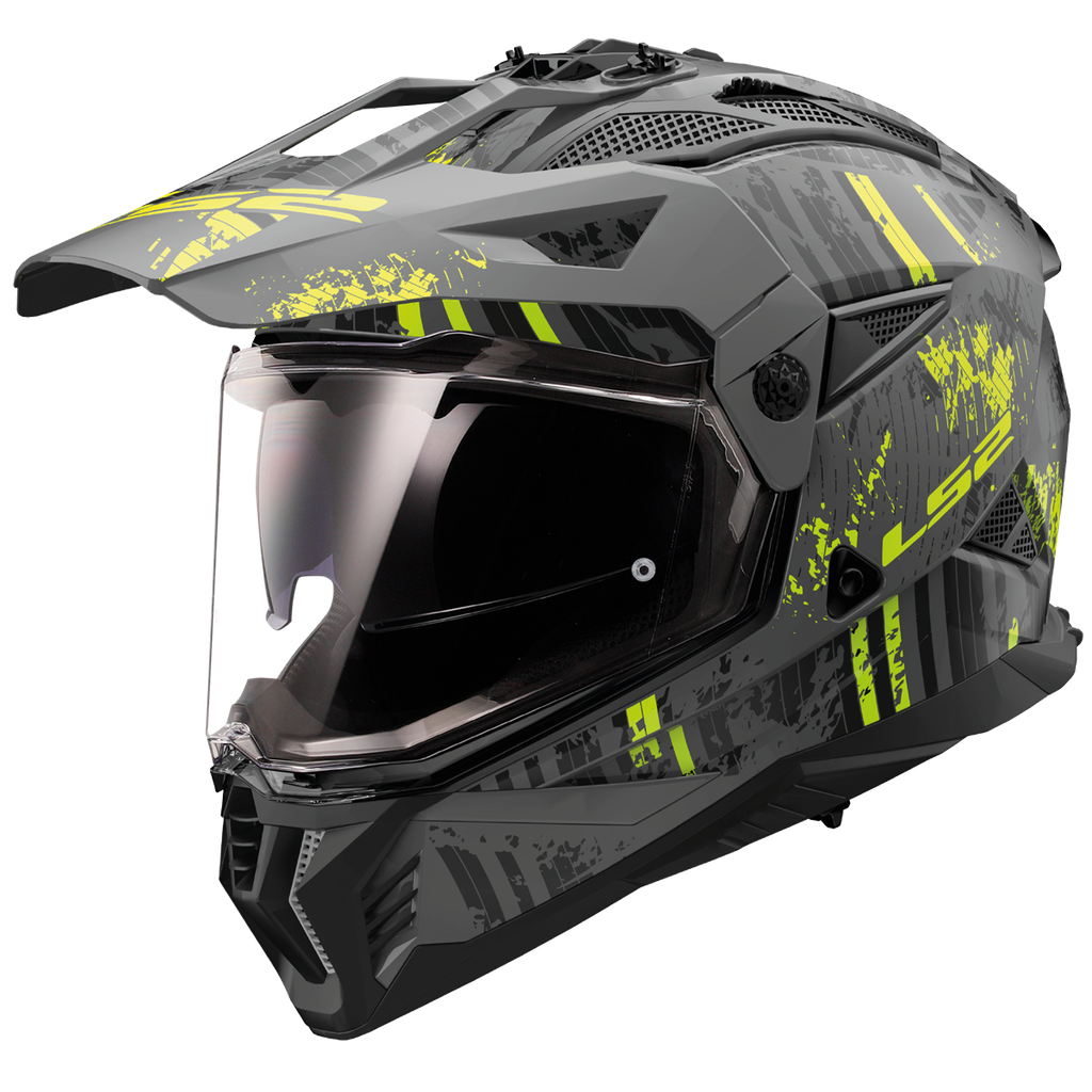 [467022354XS] Casco Moto Cross LS2 MX702 Pioneer II Crazy Mate Negro Yell (XS)