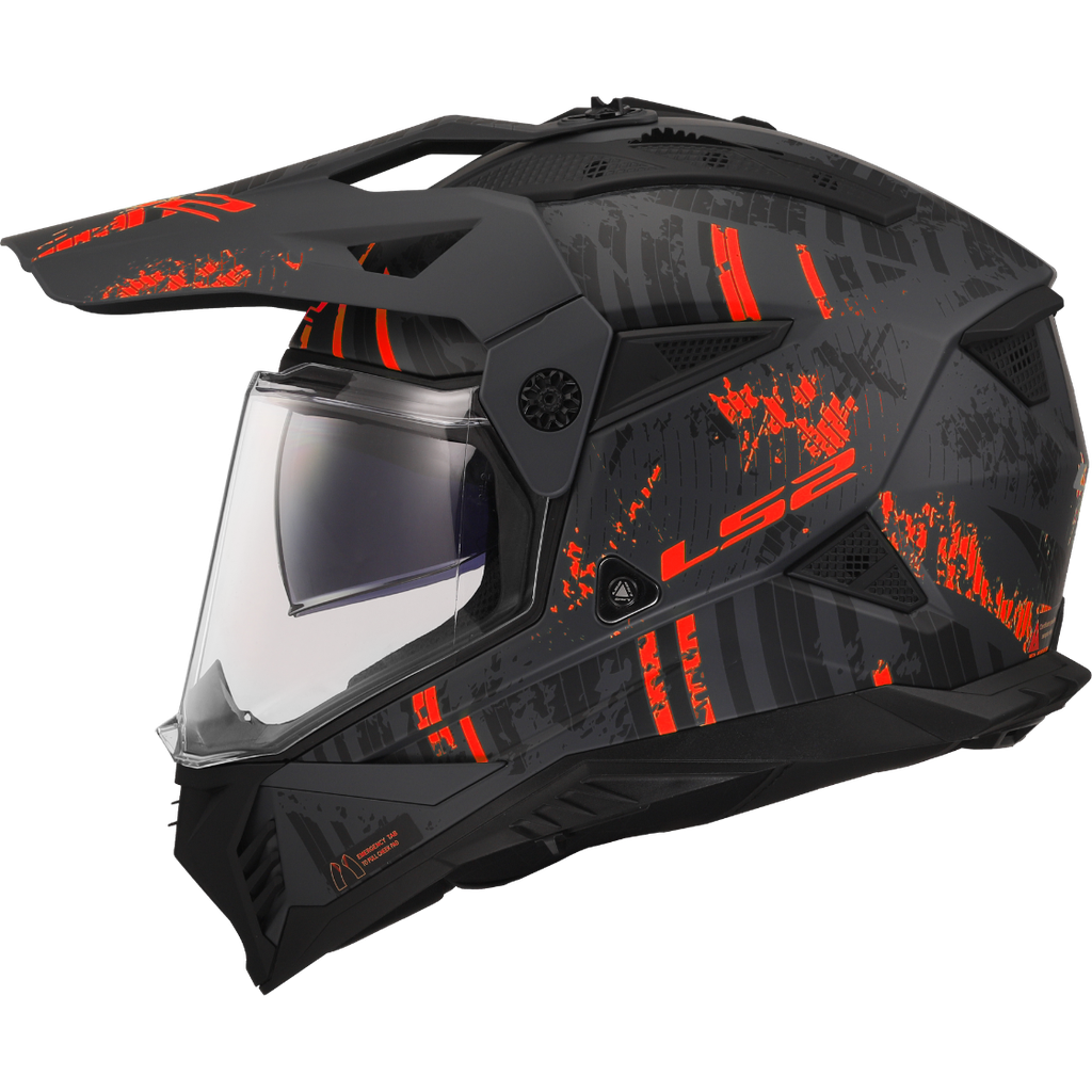 LS2 MX702 PIONEER II CRAZY RED-06 Negro