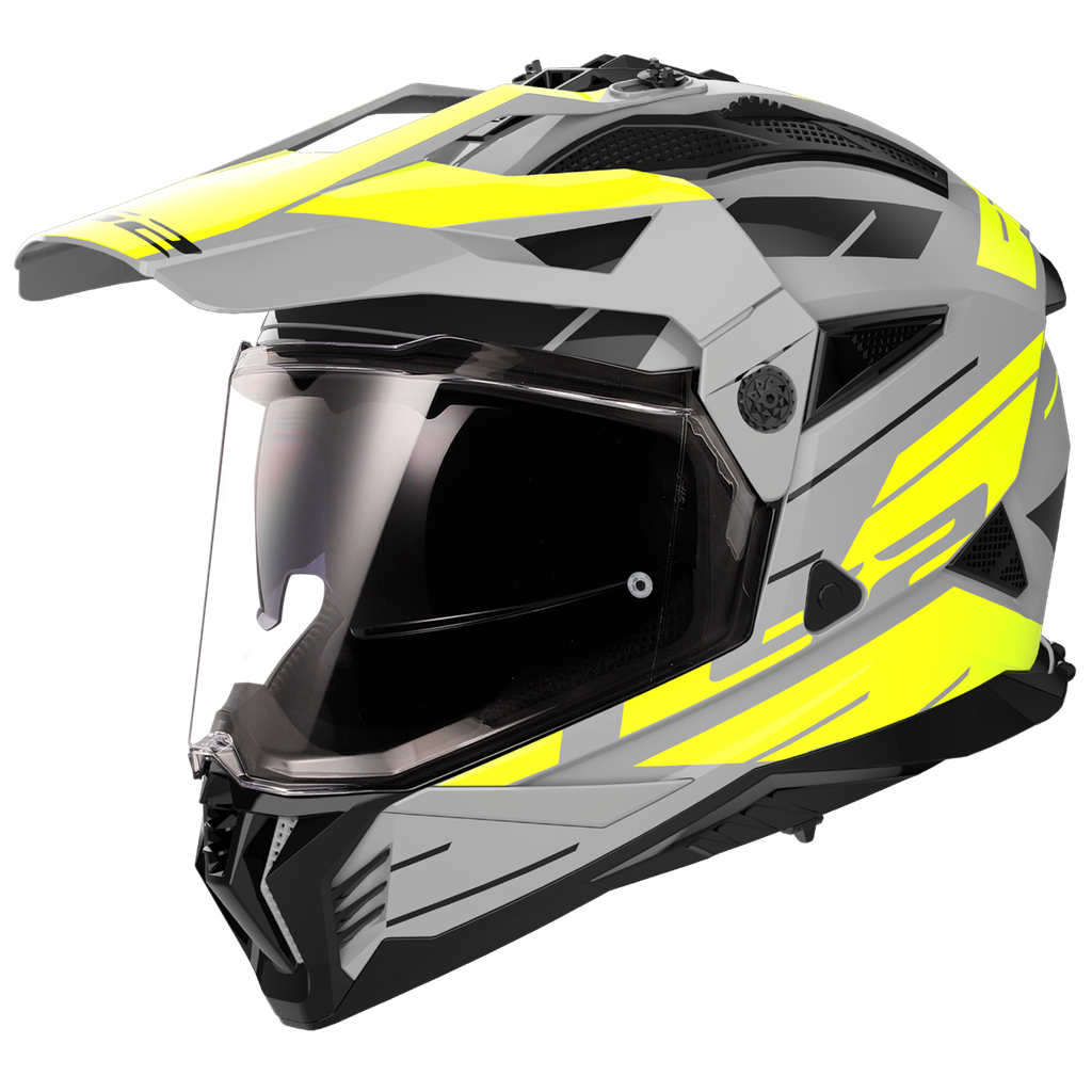 [467022154XS] Casco Moto Cross LS2 MX702 Pioneer II Namib Mate Gris Amarillo (XS)