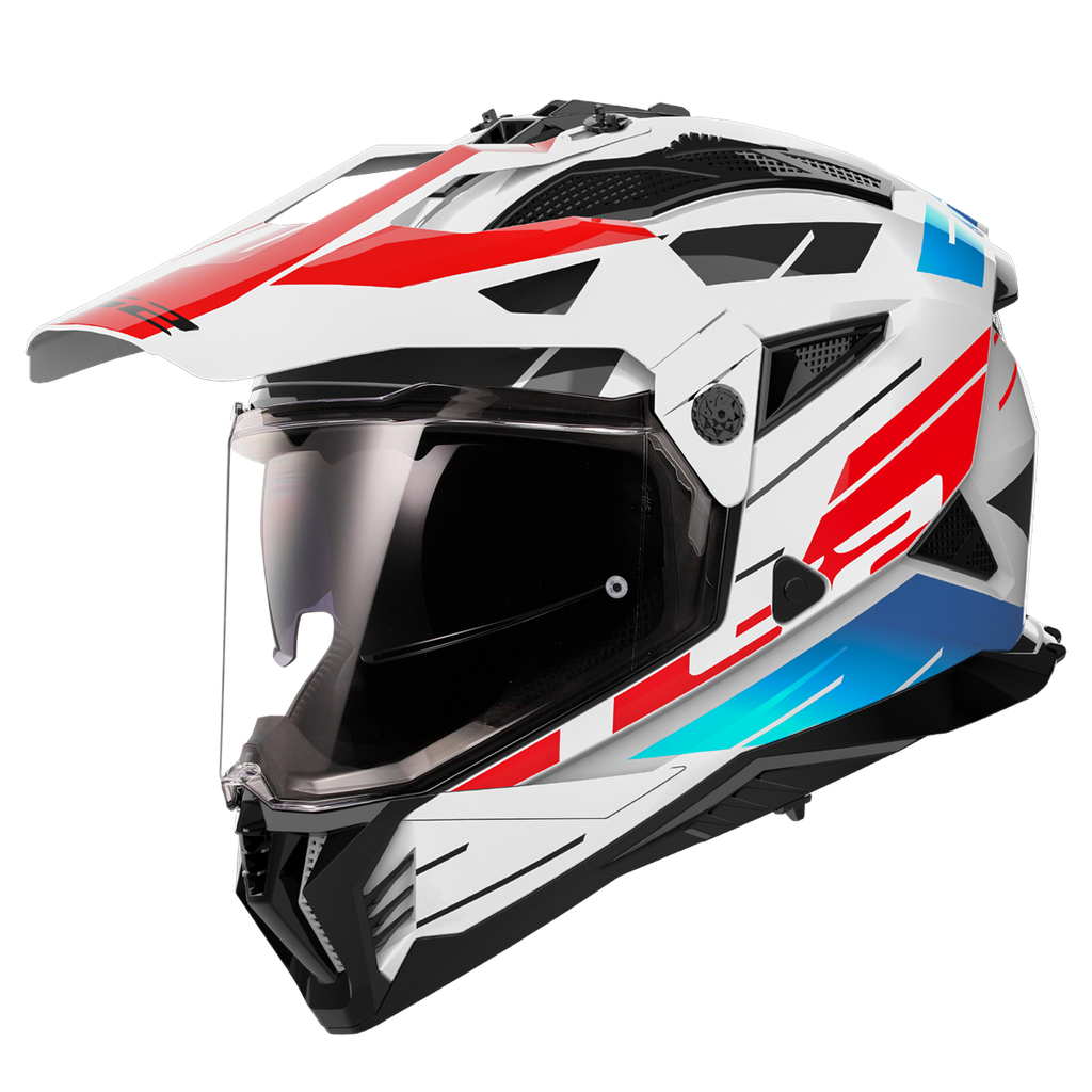 [467022102XS] Casco Moto Cross LS2 MX702 Pioneer II Namib Blanco Azul Rojo (XS)