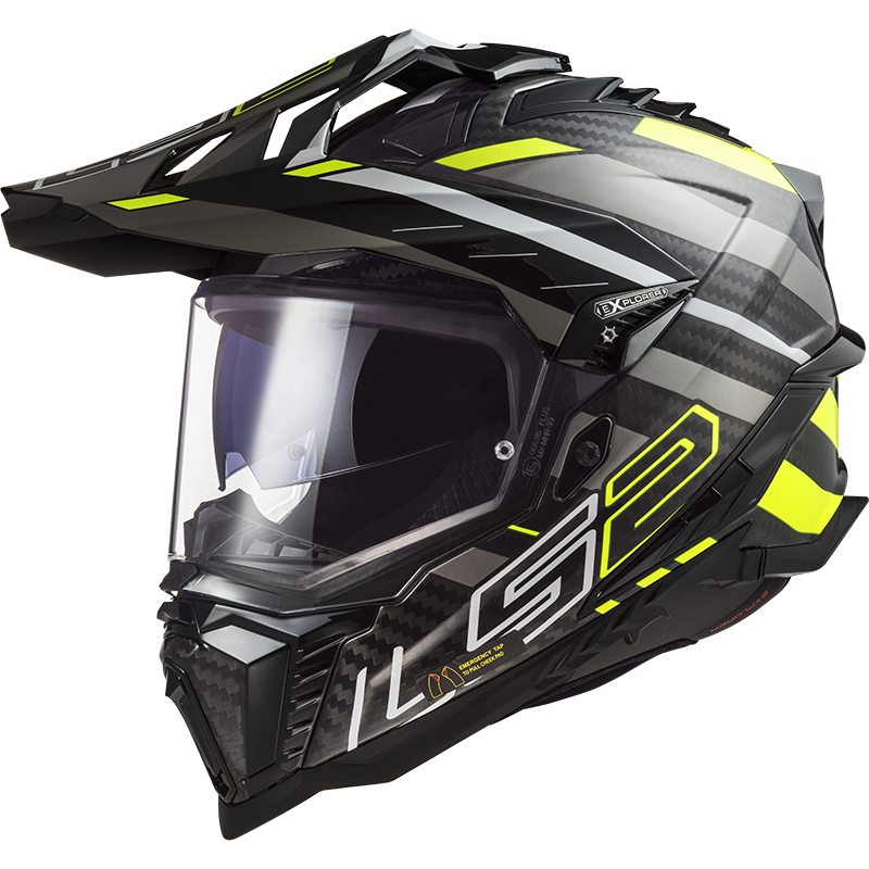 [467017154XS] LS2 MX701 EXPLORER C EDGE GL.BLACK H-V YELL-06 (XS)