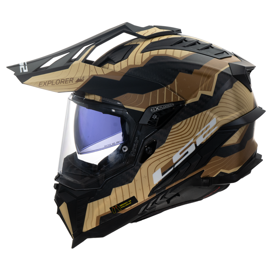 Casco Moto Cross LS2 MX701 Explorer C Trick Marrón Sand