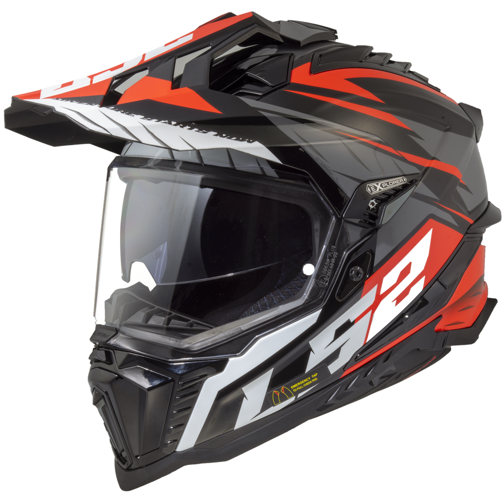 [467012232XS] LS2 MX701 EXPLORER SPIRE TITANIUM RED-06 Negro (XS)