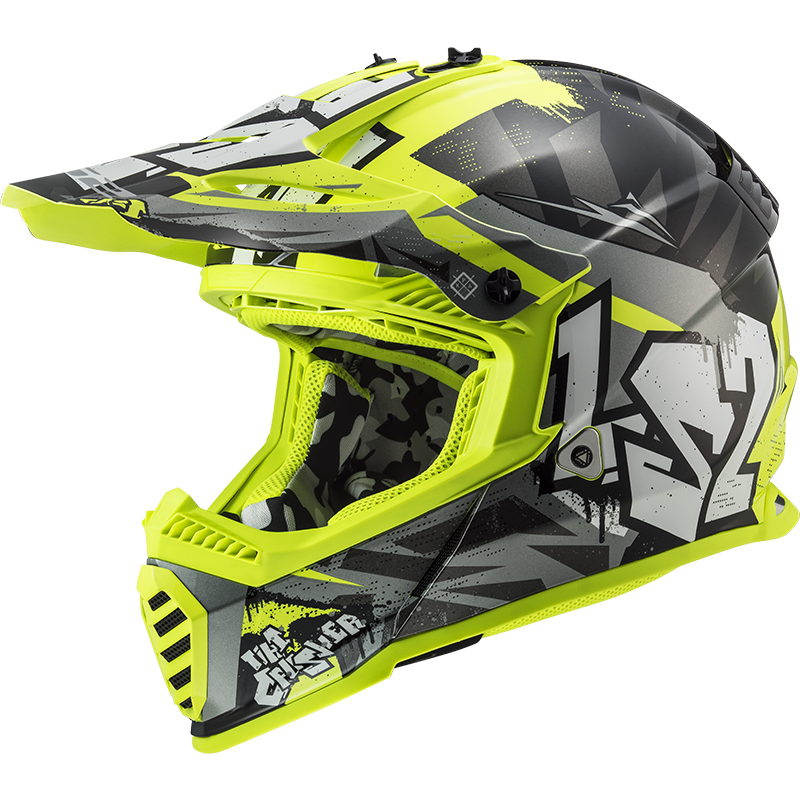 [46437J3412S] LS2 MX437 FAST II MINI CRUSHER YELLOW-06 Negro (S)