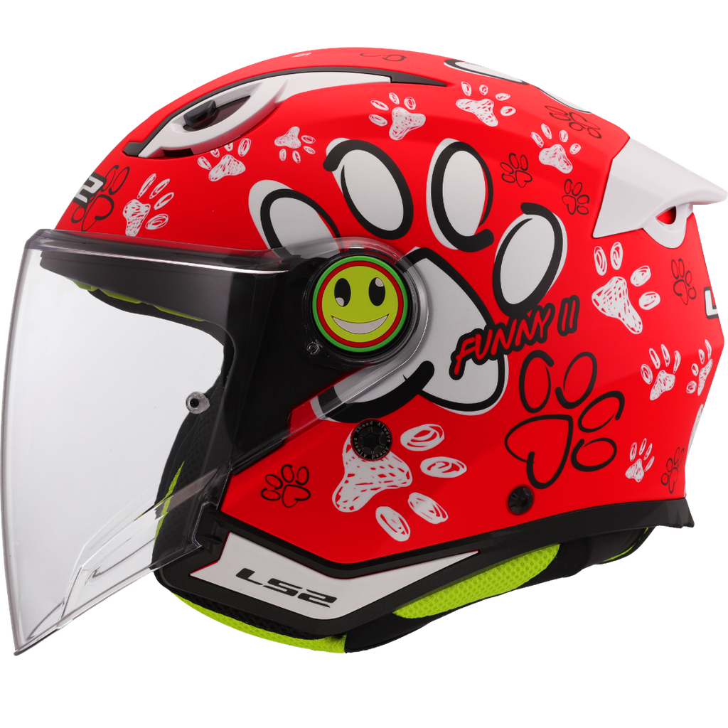 [366222231S] Casco Moto Jet LS2 OF622 Funny II Paws Rojo (S)