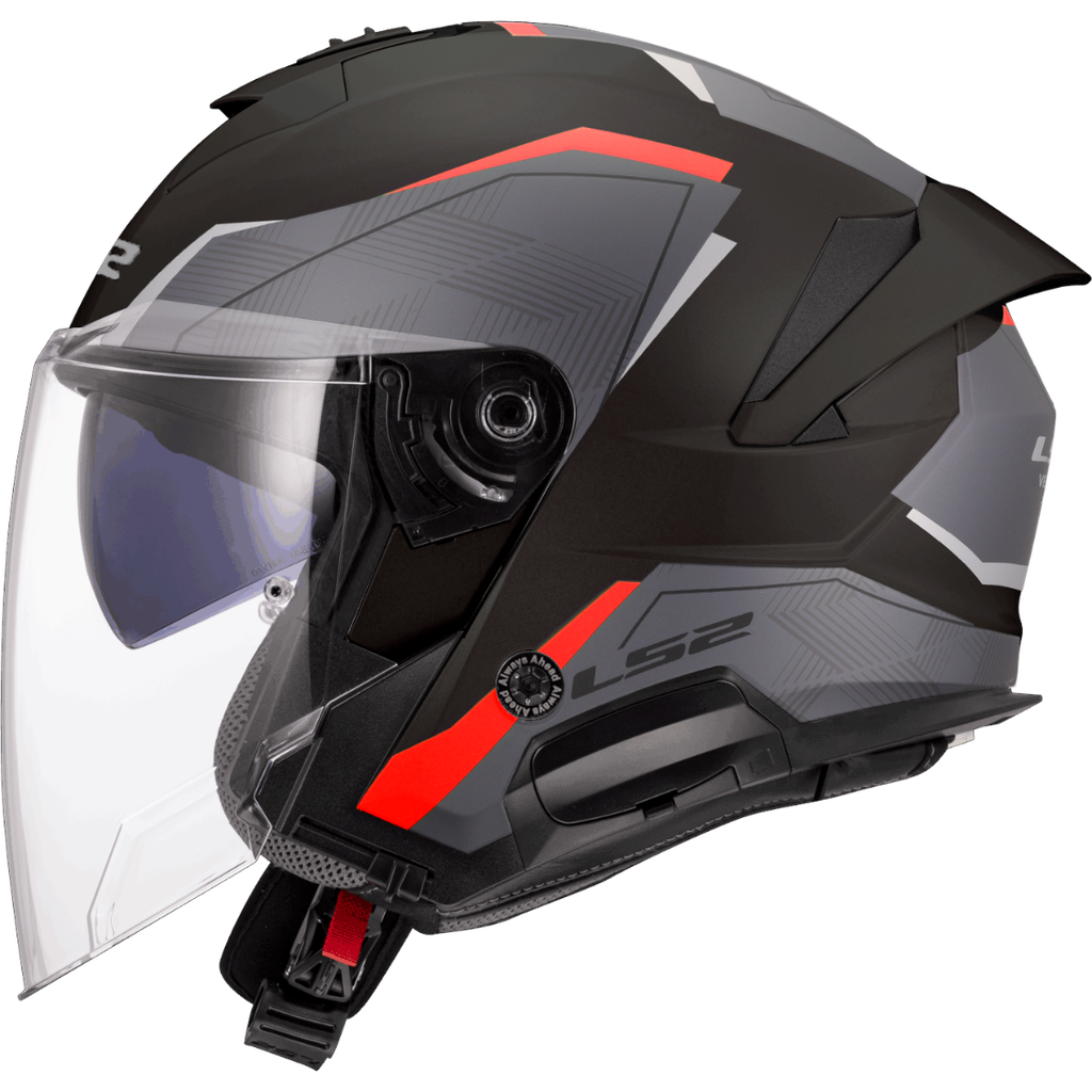 [366182032XS] Casco Moto Jet LS2 OF618 Verso II Air Negro Rojo (XS)