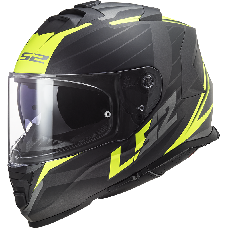 Casco LS2 FF800 STORM II NERVE negro mate amarillo