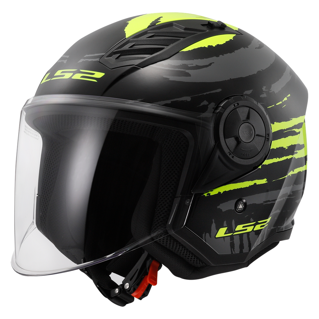 LS2 OF616 AIRFLOW II BRUSH H-V YELLOW-06 Negro