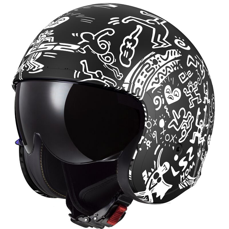 Casco LS2 OF599 SPITFIRE II TRIBAL negro mate blanco