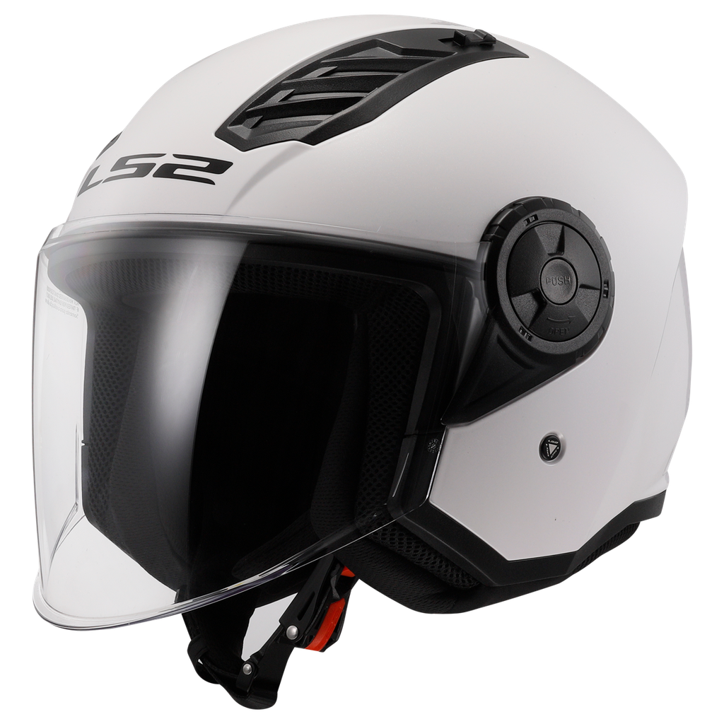 [366161002XS] Casco Moto Jet LS2 OF616 Airflow II Sólido Brillo Blanco (XS)
