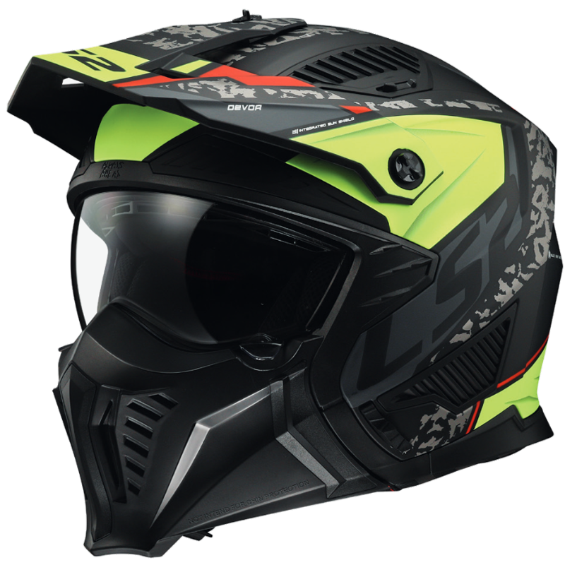 [366062254XS] LS2 OF606 DRIFTER DEVOR M.BLACK H-V YELLOW-06 (XS)