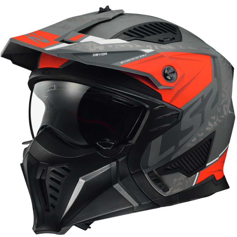 [366062232XS] LS2 OF606 DRIFTER DEVOR M.SILVER TITANIUM RED-06 (XS)