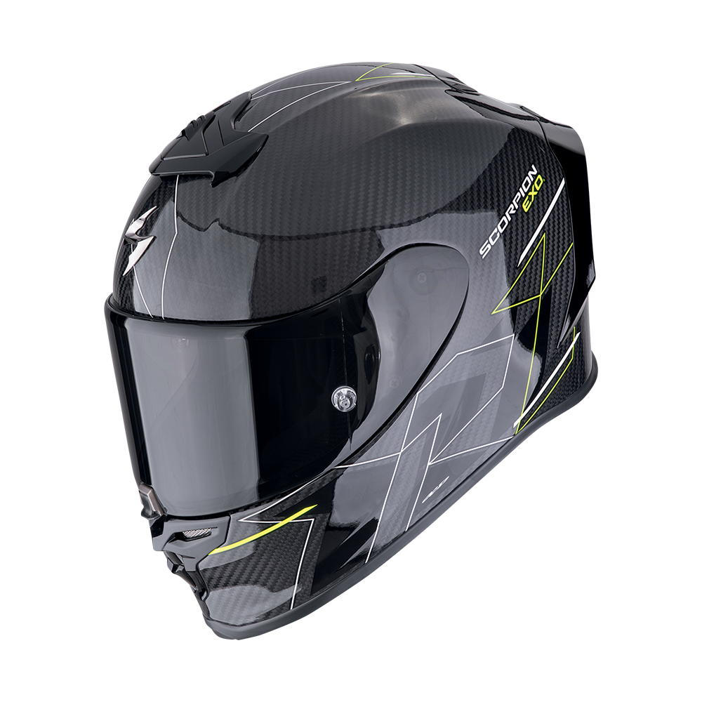 [110-491-141-02] Scorpion Exo-R1 Evo Carbon Air Cynergy Black-Neon Yellow (XS)