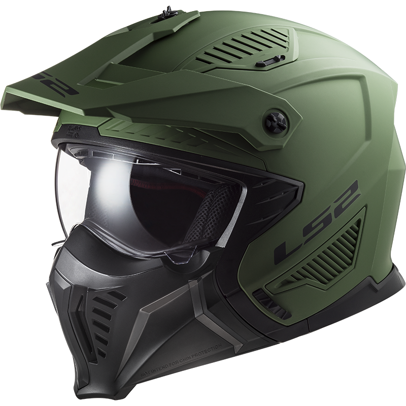 Casco Moto Jet LS2 OF606 Drifter Sólido Mate Military Verde