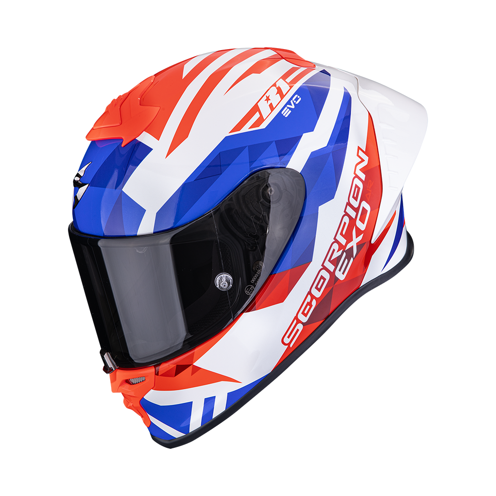 [111-511-359-02] Casco Scorpion Exo-R1 Evo II Air Valere Blanco-Rojo-Azul (XS)