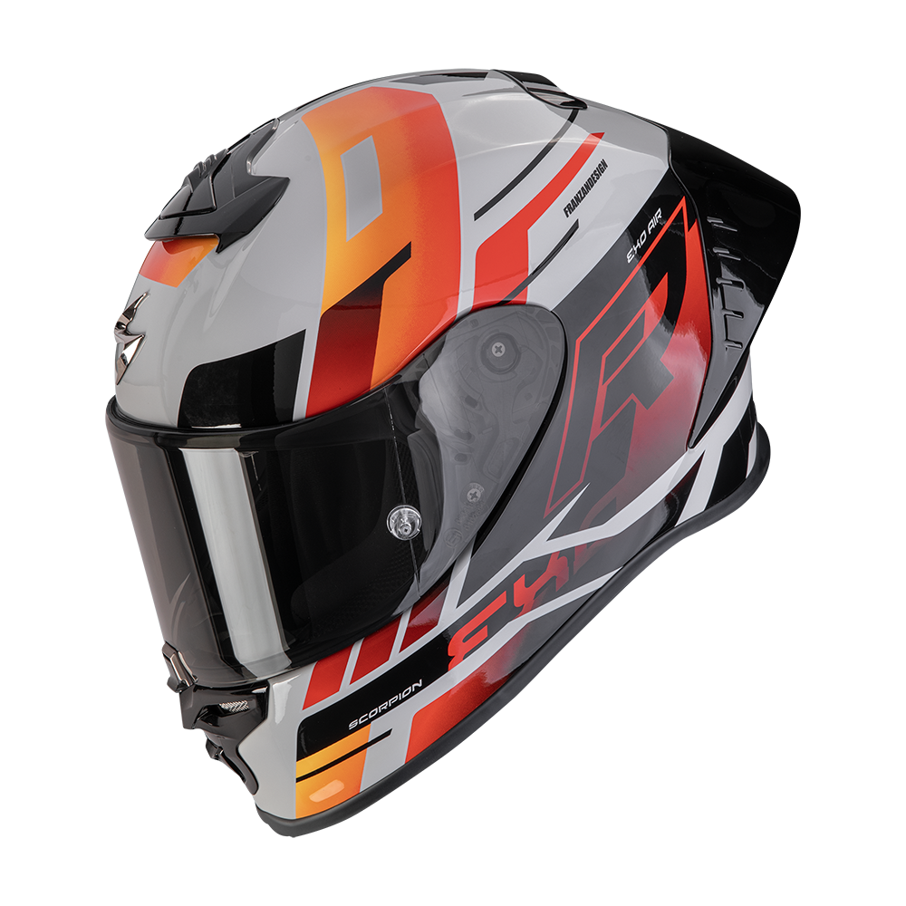 Casco Scorpion Exo-R1 Evo II Air Adrenaline Gris-Rojo-Naranja