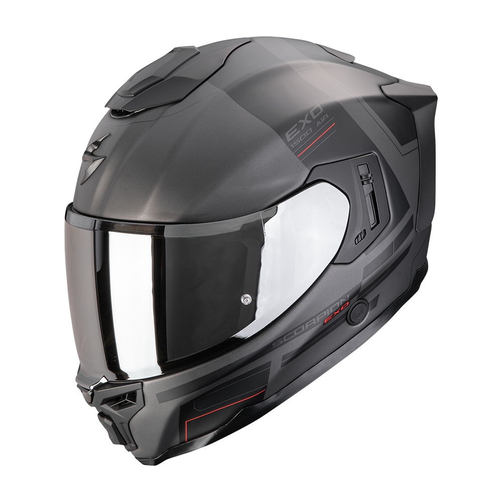 Casco Scorpion Exo-1500 Air Dual Mate Plata-Negro-Rojo