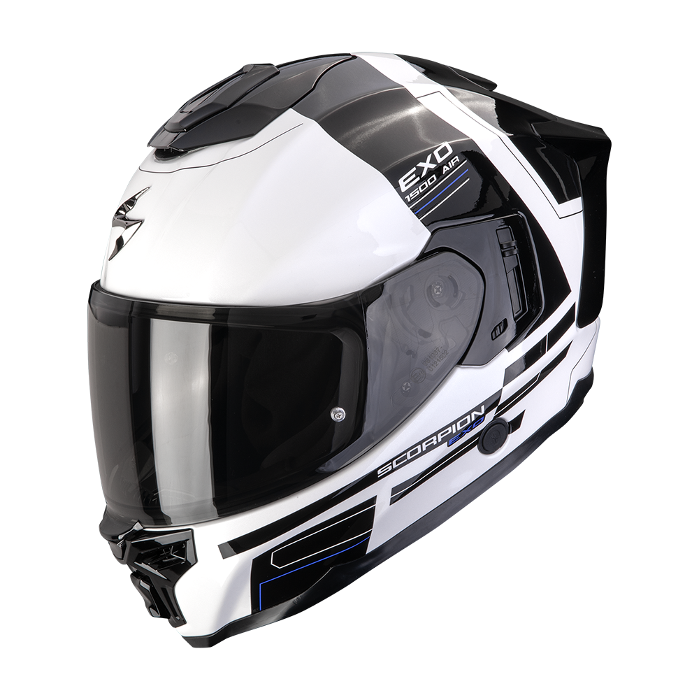 [115-253-63-02] Casco Scorpion Exo-1500 Air Dual Blanco-Negro-Azul (XS)