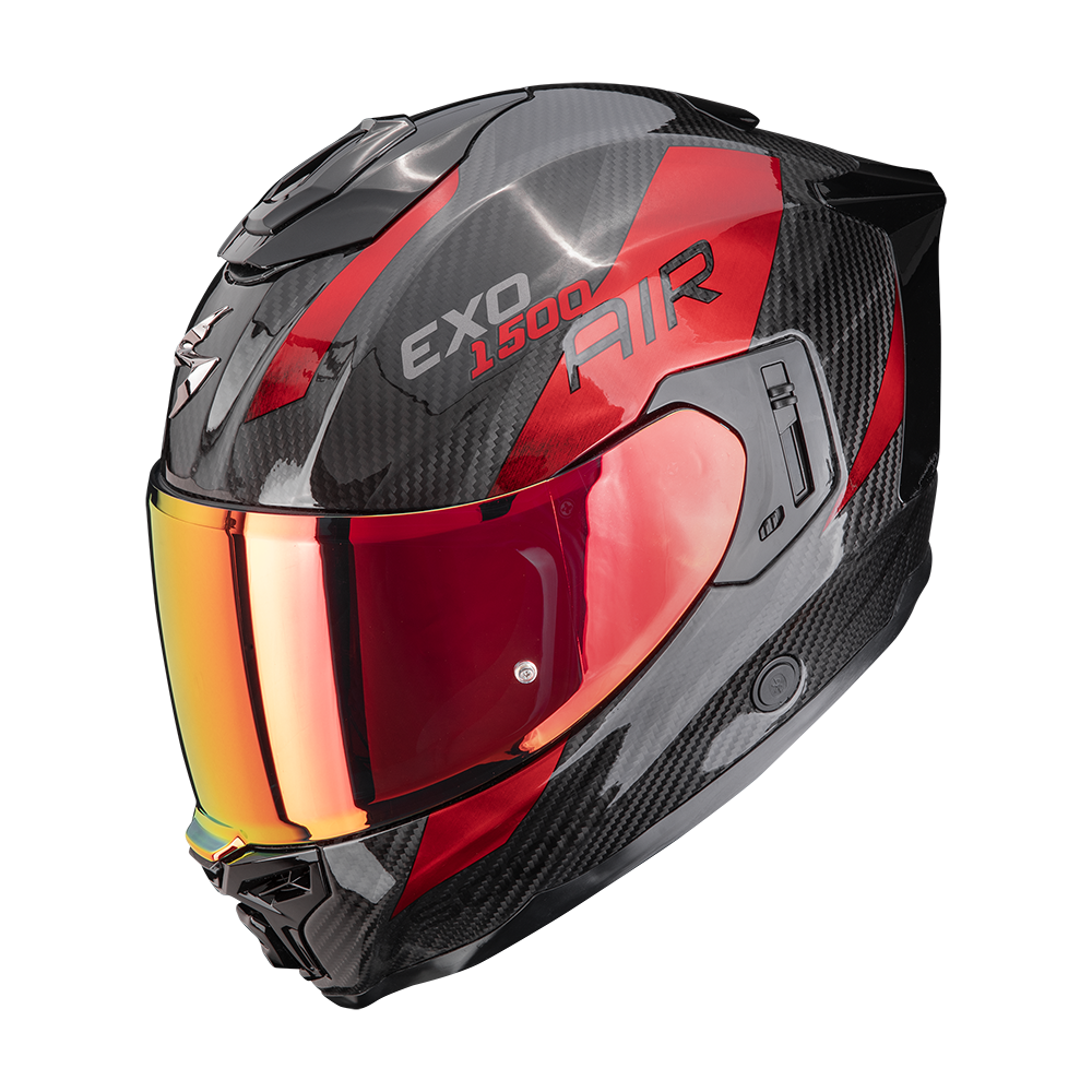 Casco Scorpion Exo-1500 Carbon Air Platted Negro-Rojo