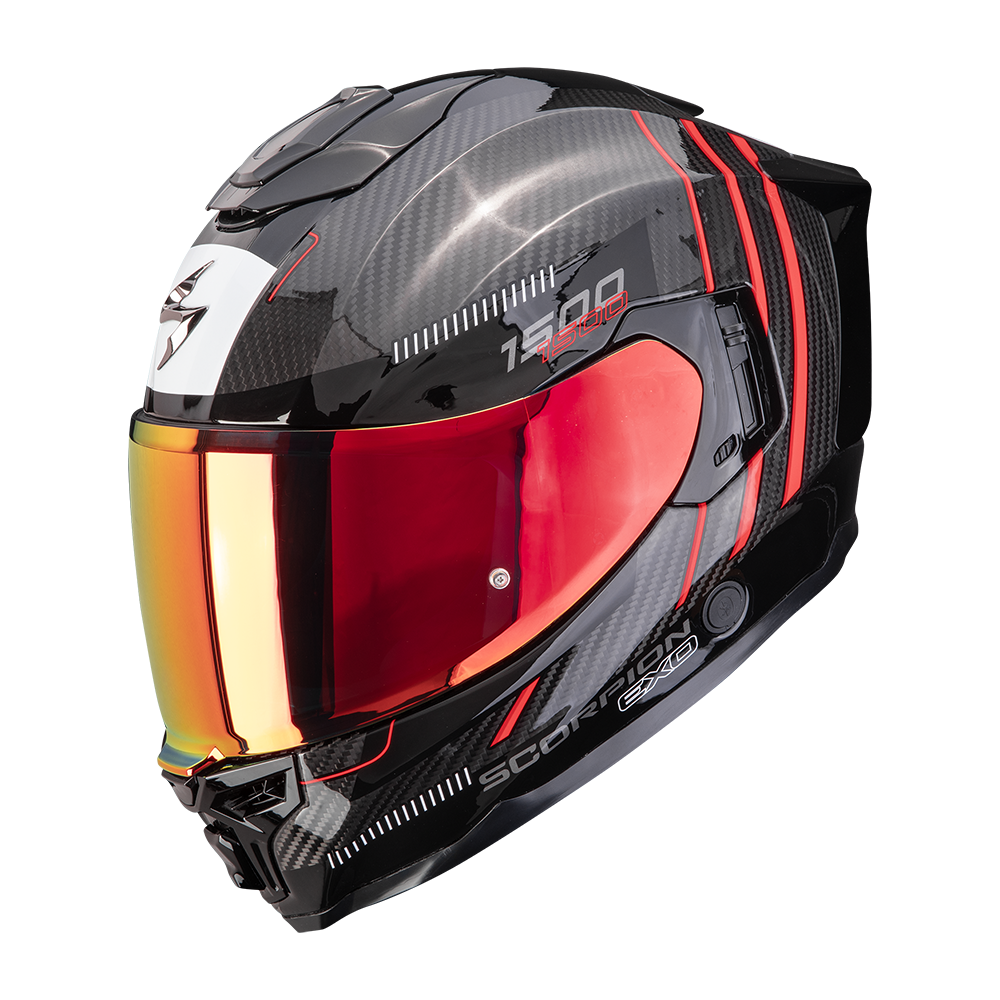 Casco Scorpion Exo-1500 Carbon Air Zity Negro-Rojo