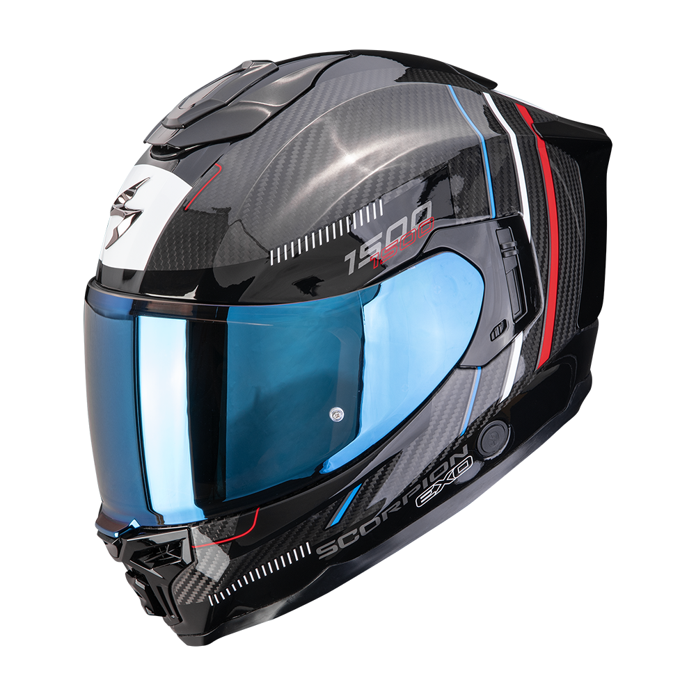 Casco Scorpion Exo-1500 Carbon Air Zity Negro-Rojo-Azul