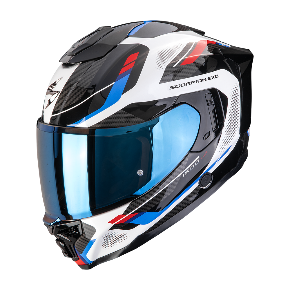 Casco Scorpion Exo-1500 Air Sleek Blanco-Rojo-Azul