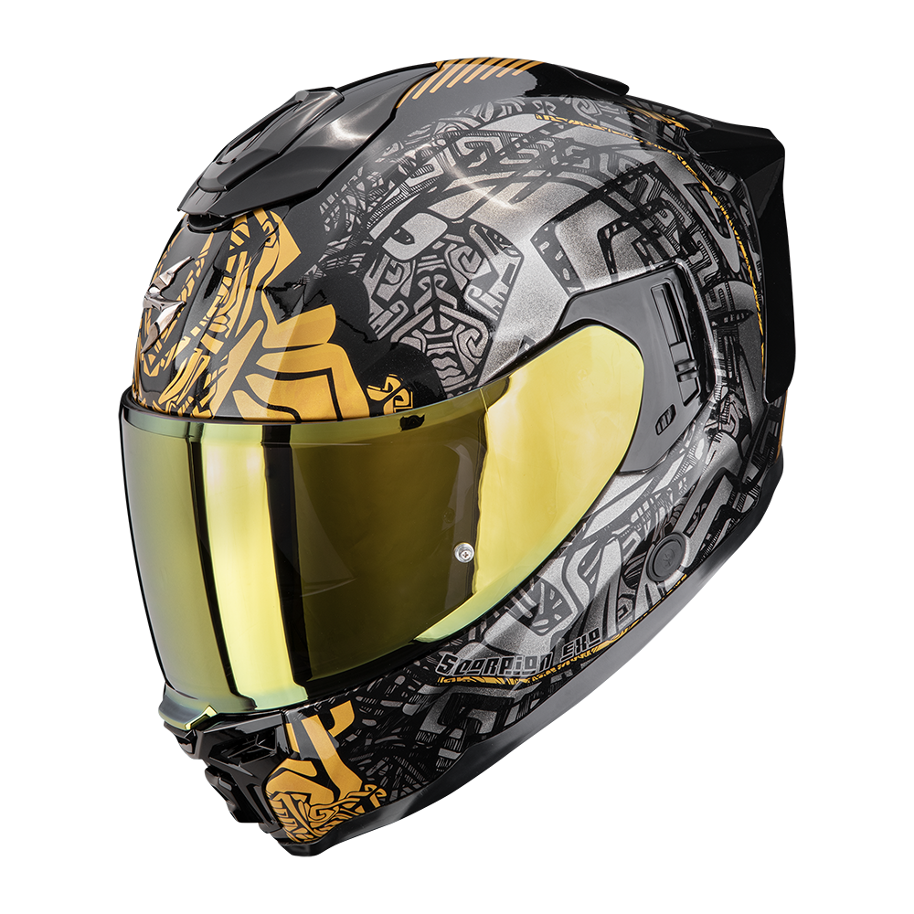 Casco Scorpion Exo-1500 Air Apus Negro-Gris-Oro